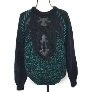 Vintage 80's Forum sweater with leather accents!